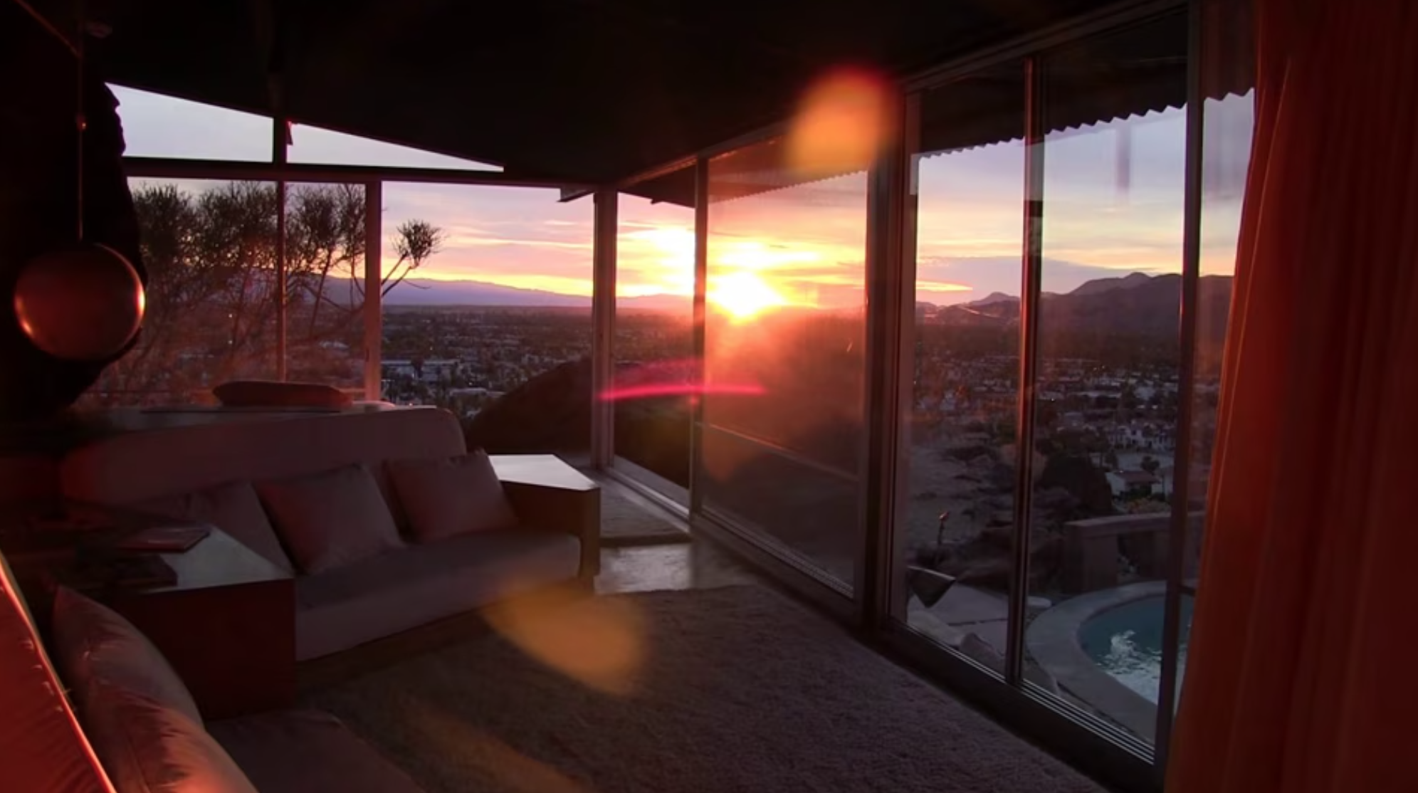 Screenshot of the sunrise from the Frey House II video.